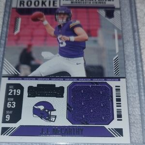 J.J. McCarthy Minnesota Vikings Rookie Card With Patch